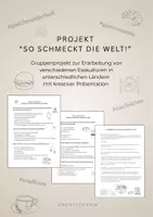 Vorschau - Unterrichtsreihen - Projekt "So schmeckt die Welt" - Deckblatt