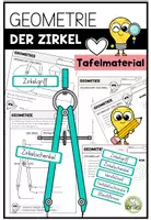 Vorschau - Arbeitsblätter - Der Zirkel – Arbeitsblätter & Übungen | Geometrie Klasse 4 - Deckblatt