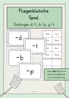 Vorschau - Spiele - Fliegenklatsche-Spiel für Endungen (d/t), (b/p) und (g/k) - Deckblatt