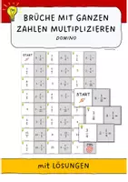 Vorschau - Spiele - Brüche mit ganzen Zahlen multiplizieren - Domino mit Selbstkontrolle - Deckblatt