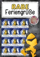 Vorschau - Mal- und Bastelvorlagen - Feriengrüße mit Sternen für die Rabenklasse - Deckblatt