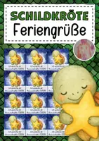 Vorschau - Mal- und Bastelvorlagen - Feriengrüße mit Sternen für die Schildkrötenklasse - Deckblatt