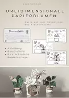 Vorschau - Mal- und Bastelvorlagen - Dreidimensionale Papierblumen zum Aufstellen - Deckblatt