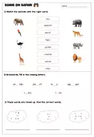 Vorschau - Arbeitsblätter - Going on Safari - Wortschatzeinführung wild animals - Seite 1