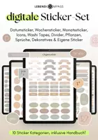 Vorschau - selbst erstellte Cliparts/Grafiken - Digitale Sticker für Lehrer von Lebenskompass ® - Deckblatt