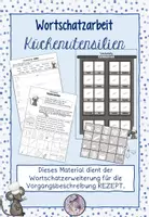 Vorschau - Arbeitsblätter - Wortschatzarbeit Vorgangsbeschreibung Rezept Küchenutensilien - Deckblatt