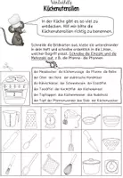 Vorschau - Arbeitsblätter - Wortschatzarbeit Vorgangsbeschreibung Rezept Küchenutensilien - Seite 1