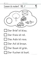 Vorschau - Arbeitsblätter - Lesen und Malen - Basisschreibungen, Anfangsunterricht - Seite 2