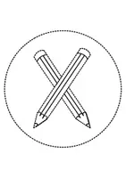 Vorschau - Arbeitsblätter - runde Prickelbilder / Fensterbilder: Buntstifte - Grundschule - Bastelvorlagen - Seite 1