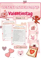 Vorschau - Arbeitsblätter - Lesespaziergang - Valentinstag (Klasse 1-2) - Deckblatt