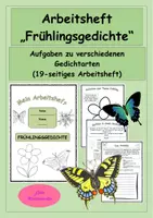 Vorschau - Stundenentwürfe - Arbeitsheft Frühlingsgedichte - Kreatives Schreiben, Gedichte im Frühling - Deckblatt