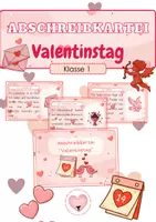 Vorschau - Bildkarten - Abschreibkartei - Valentinstag (Klasse 1) - Deckblatt