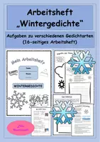 Vorschau - Stundenentwürfe - Mein Arbeitsheft Wintergedichte - kreatives Schreiben, Gedichte im Winter - Deckblatt