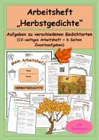 Vorschau - Stundenentwürfe - Mein Arbeitsheft "Herbstgedichte" - Deckblatt