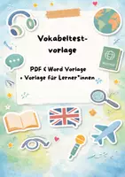 Vorschau - Test - Vokabeltest Vorlage ( PDF & Word + Lernervorlage) - Deckblatt