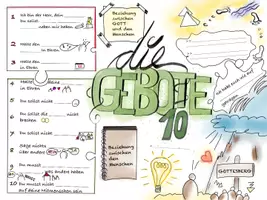 Vorschau - Arbeitsblätter - 10 Gebote - Sketchnotesstyle - Seite 2