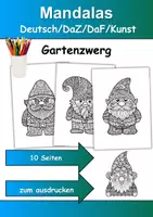 Vorschau - Arbeitsblätter - Mandalas Thema Gartenzwerge - Grundschule - Bastelvorlagen - Deckblatt