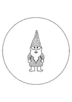 Vorschau - Arbeitsblätter - runde Prickelbilder / Fensterbilder: Gartenzwerge - Grundschule - Bastelvorlagen - Seite 1