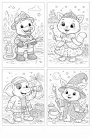 Vorschau - Arbeitsblätter - Ausmalbilder Karneval verschiedene Motive - Deckblatt