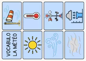 Aperçu - Jeux - La météo - Cartes de jeu sur le vocabulaire - Page de couverture