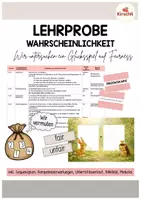 Vorschau - Stundenentwürfe - Lehrprobe Mathematik - Wahrscheinlichkeit - ausführlicher Unterrichtsentwurf - Deckblatt
