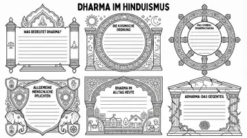 Vorschau - Arbeitsblätter - Wachsendes Materialpaket Hinduismus Arbeitsblätter Texte Lapbook Arbeitsheft - Deckblatt