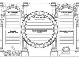 Vorschau - Arbeitsblätter - Samsara - Hinduismus - Schöne Stunde - Arbeitsblatt + Text - Deckblatt