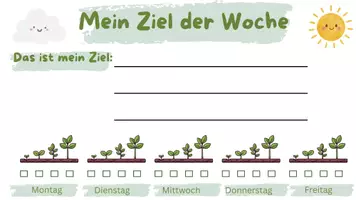 Vorschau - Fördermaterial/Inklusion - Mein Wochenziel - Deckblatt