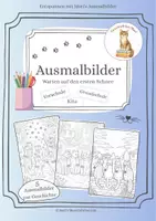 Vorschau - Mal- und Bastelvorlagen - Ausmalbilder zur Geschichte Warten auf den ersten Schnee - Deckblatt
