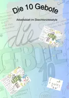 Vorschau - Arbeitsblätter - 10 Gebote - Sketchnotesstyle - Deckblatt