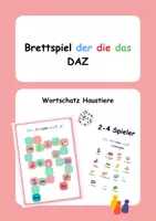 Vorschau - Spiele - Brettspiel DAZ - Artikel der die das Wortschatz „Haustiere“ - Deckblatt