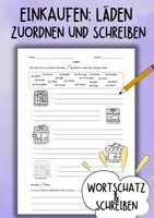 Vorschau - Arbeitsblätter - Einkaufen / Läden - Wortschatz und Schreiben (Arbeitsblatt) - DaZ / DaF / Deutsch Grundschule - Deckblatt