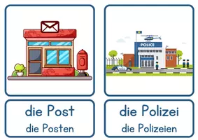 Vorschau - Poster - Stadt / Gebäude - Bildkarten und Wortkarten - DaZ / DaF Grundschule - Seite 1