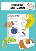 Vorschau - Arbeitsblätter - Steckbrief: Mein Haustier - Deckblatt