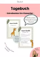 Vorschau - Bildkarten - Tagebuch Klassentier (A-H) - freies Schreiben - Deckblatt