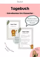 Vorschau - Bildkarten - Tagebuch Klassentier (I-Z) - freies Schreiben - Deckblatt