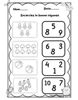 Aperçu - Jeux - 12 fiches d'exercices de mathématiques de printemps pour la maternelle - Page 3