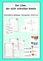 Vorschau - Unterrichtsreihen - "Der Löwe, der nicht schreiben konnte" : Arbeitsblätter differenziert (Mindmaps,Sprachspeicher etc.) - Deckblatt