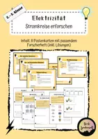 Vorschau - Arbeitsblätter - Elektrizität & Stromkreis – Postenarbeit mit Forscherheft (3., 4., 5. Klasse) - Deckblatt