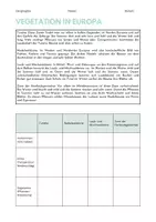 Vorschau - Arbeitsblätter - Vegetationszonen in Europa/ Vegetation zones in Europe - Seite 1