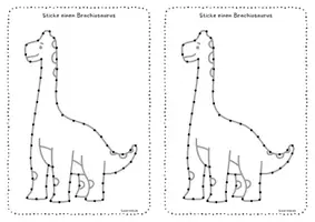 Vorschau - Mal- und Bastelvorlagen - 🦕🧵 Dinosaurier Stickbilder Ausmalbild basteln Kindergarten - Seite 2