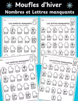 Aperçu - Feuilles d'exercices - Moufles d'hiver : Nombres et Lettres manquants - Page de couverture