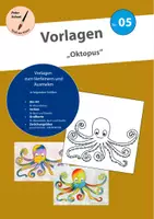 Vorschau - Mal- und Bastelvorlagen - Vorlagen Nr.5: Oktopus - Deckblatt