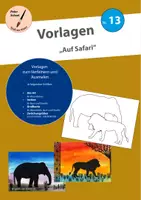Vorschau - Mal- und Bastelvorlagen - Vorlagen Nr.13: Auf Safari - Deckblatt