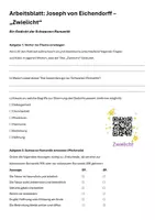 Vorschau - Arbeitsblätter - Joseph von Eichendorff: "Zwielicht" Podcast mit Interpretation+ Arbeitsblättern sowie Lösungen - Seite 1