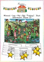 Vorschau - Arbeitsblätter - Frühling: Wimmelbild & Lese-Mal-Blatt (3-fach differenziert) - Deutsch - Kl. 2 - Deckblatt