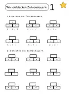 Vorschau - Unterrichtsreihen - Arbeitsblätter Zahlenmauern differenziert - Seite 1