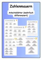 Vorschau - Unterrichtsreihen - Arbeitsblätter Zahlenmauern differenziert - Deckblatt