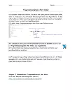 Vorschau - Arbeitsblätter - Programmiersprache für Kinder - Einführung - Deckblatt