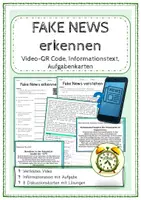 Vorschau - Arbeitsblätter - Fake-News erkennen - Video, Informationstext, Aufgabenkarten - Deckblatt